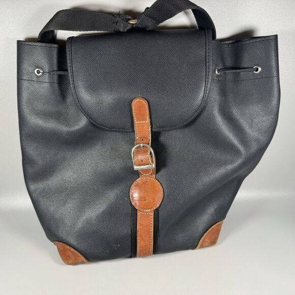 Delsey Paris Backpack Black Leather‎ Bag - Picture 1 of 7